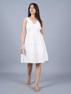 white cotton summer comfortable dress