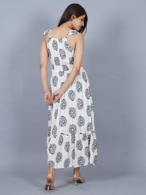 Summer Comfortable Cotton Cut Sleeves Long Dress