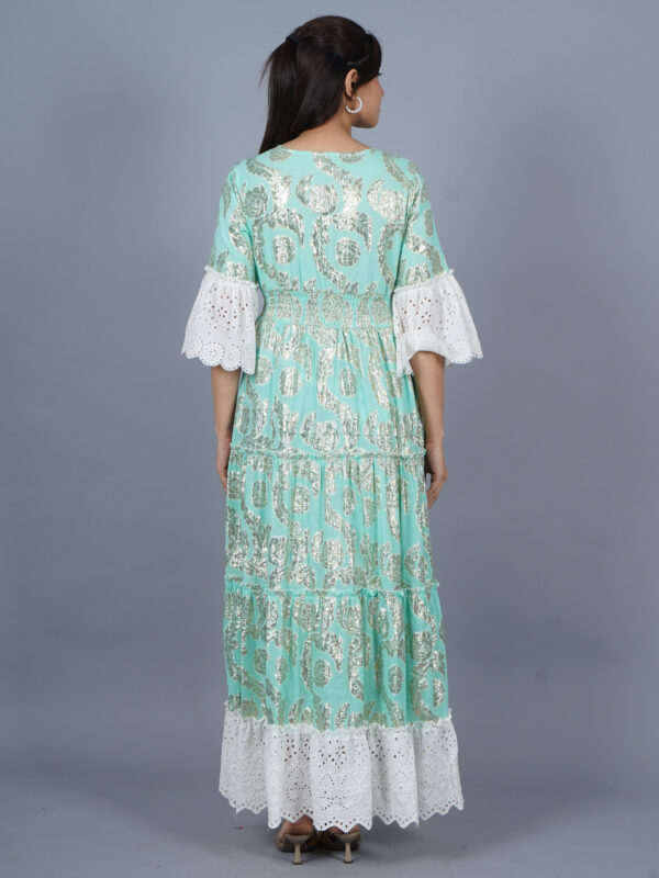 Stylish Summer Cotton Long Shimmering Lurex Dress