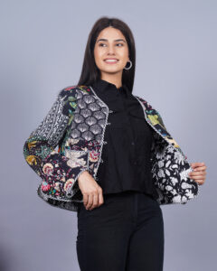 handmade cotton quilted patchwork reversible jacket for women 